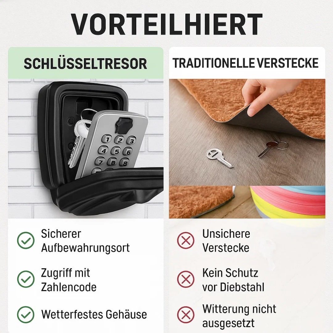 Sleutelkluis met Cijfercode Wandmontage Weerbestendig Metaal Grijs Buiten Binnen 15cm