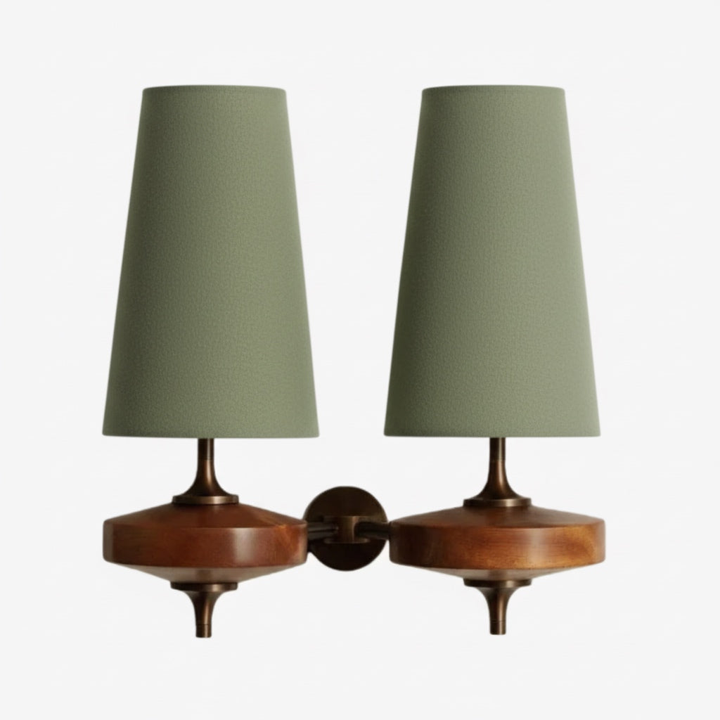 Retro Wandlamp met Stoffen Kap – Vintage Verlichting voor Slaapkamer