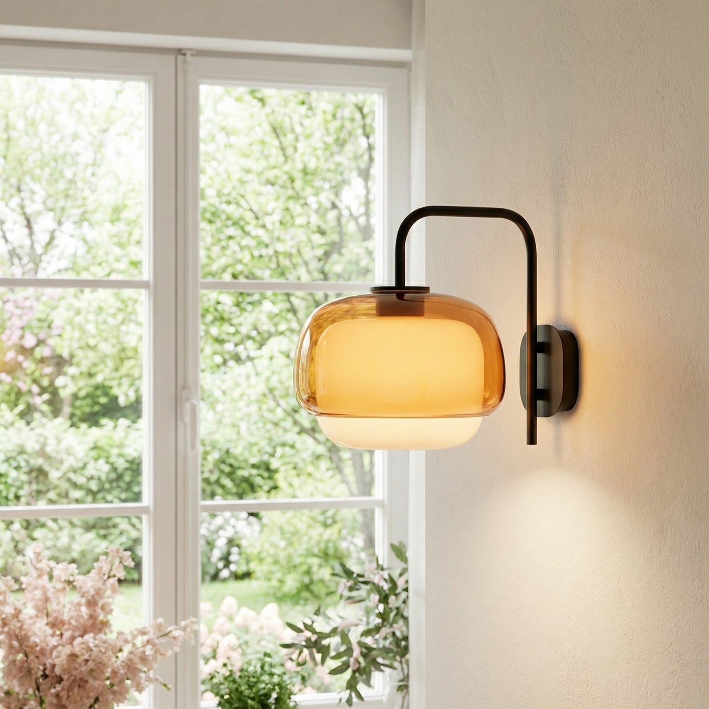 Gekleurde Glazen Wandlamp met Ronde Kap – Groen, Roze, Oranje – Moderne LED Verlichting