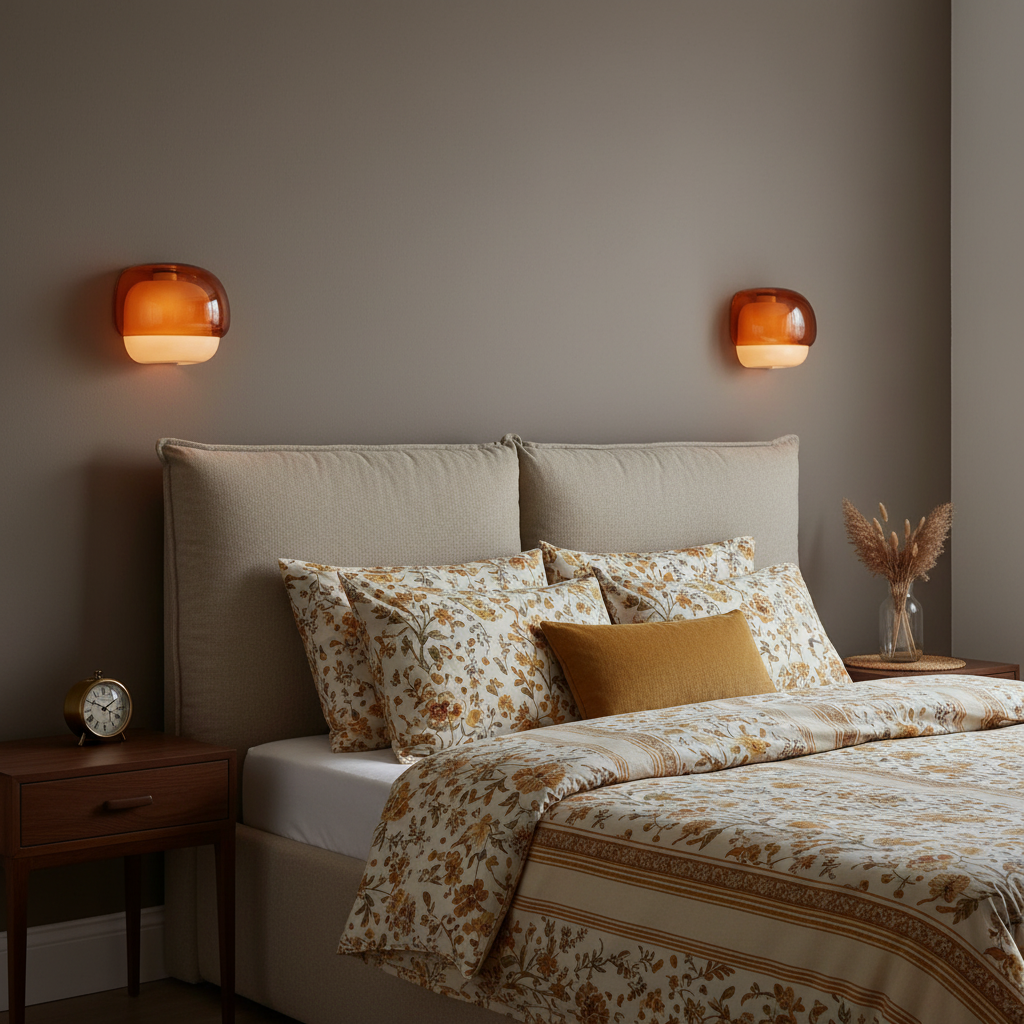 Moderne Glazen Wandlamp met Dubbele Paddenstoelkap – Kleurrijk Accent voor Slaapkamer en Gang