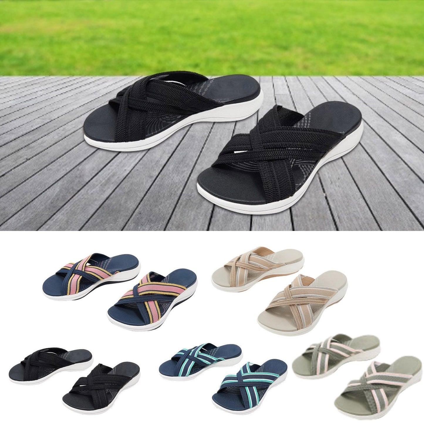 Orthopedische Sandalen Gekruist Elastisch Comfortabel
