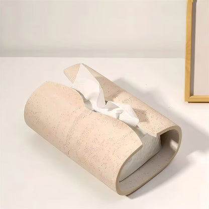 Zandsteen Tissuebox Cilindrisch 20cm Woonkamer Badkamer