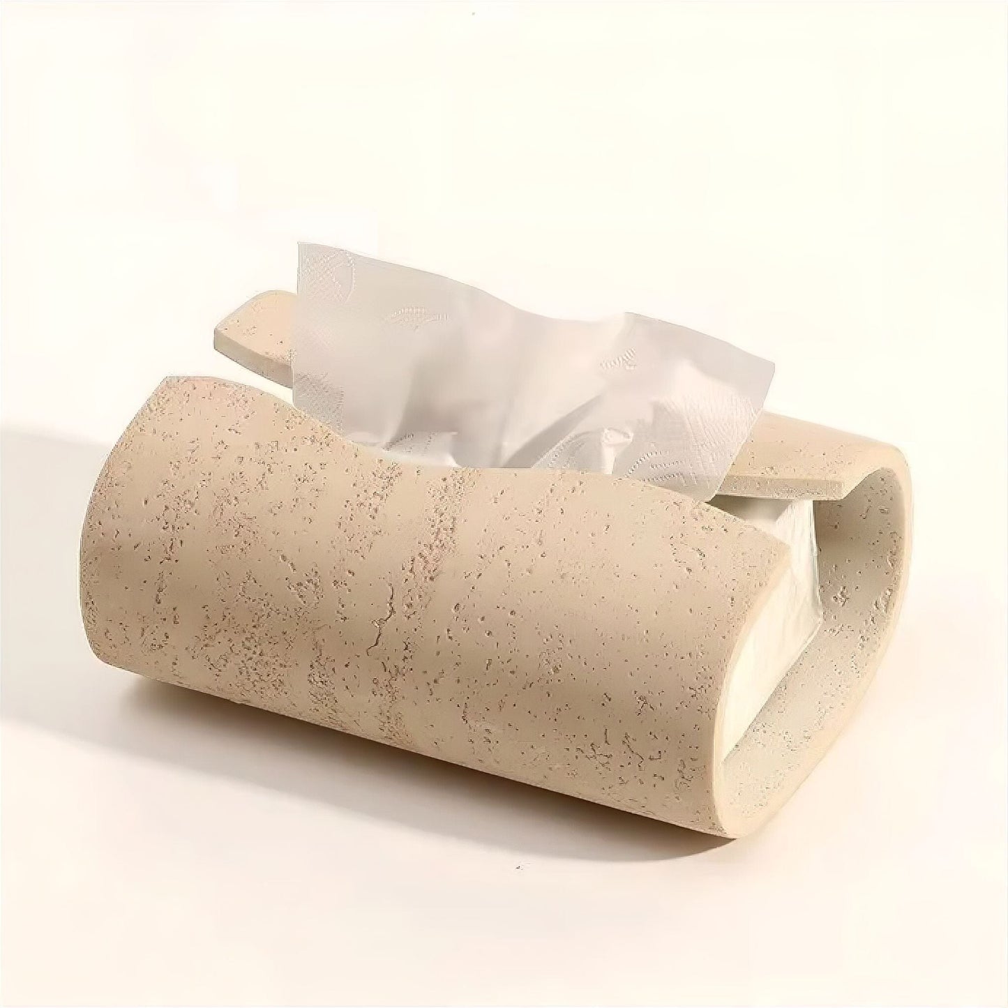 Zandsteen Tissuebox Cilindrisch 20cm Woonkamer Badkamer