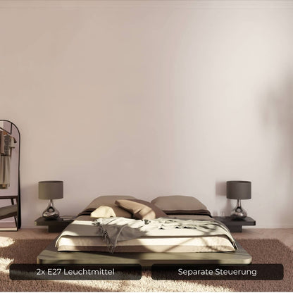 Tafellamp Up Downlight Rookglas Anthrazit E27 Modern Design 52cm