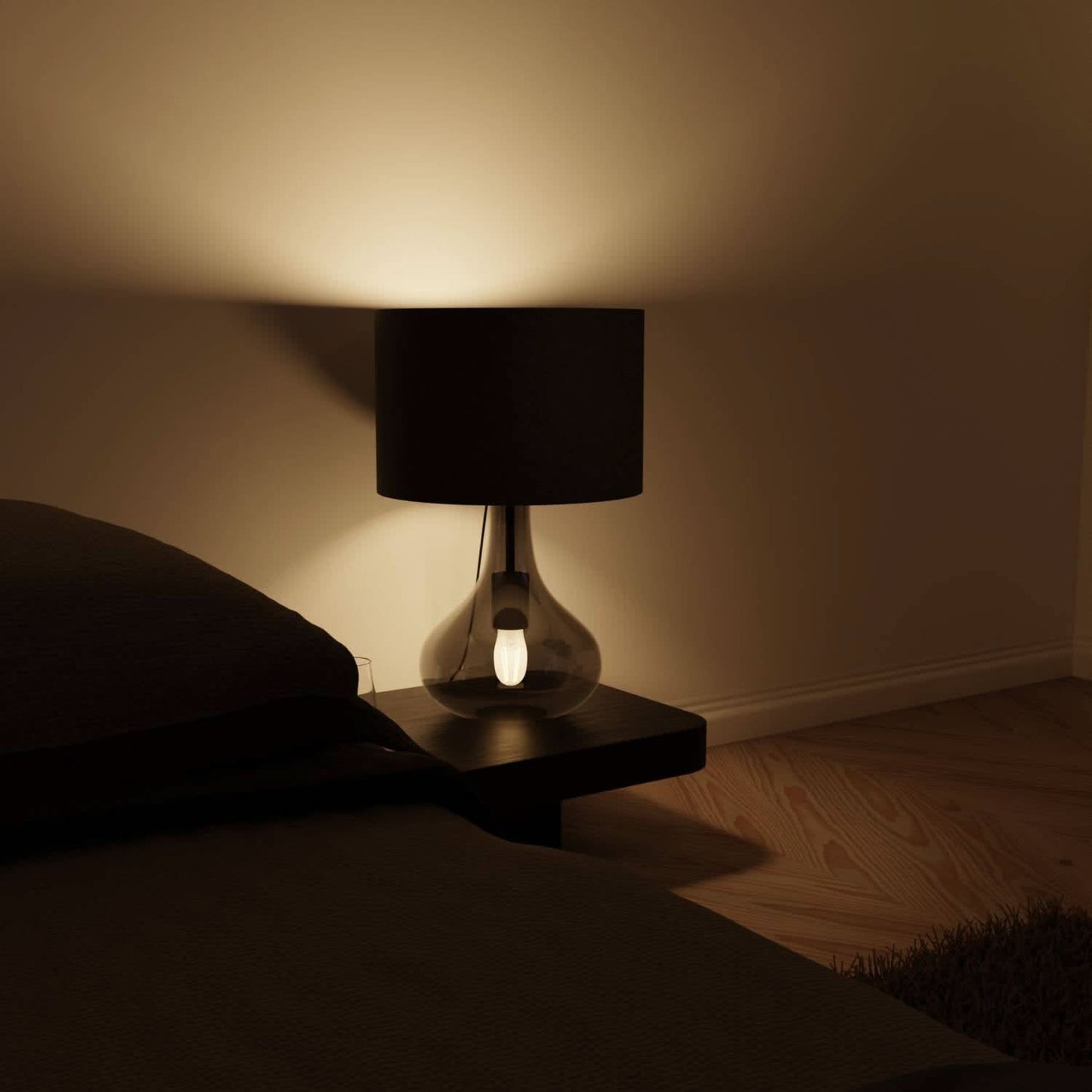 Tafellamp Up Downlight Rookglas Anthrazit E27 Modern Design 52cm