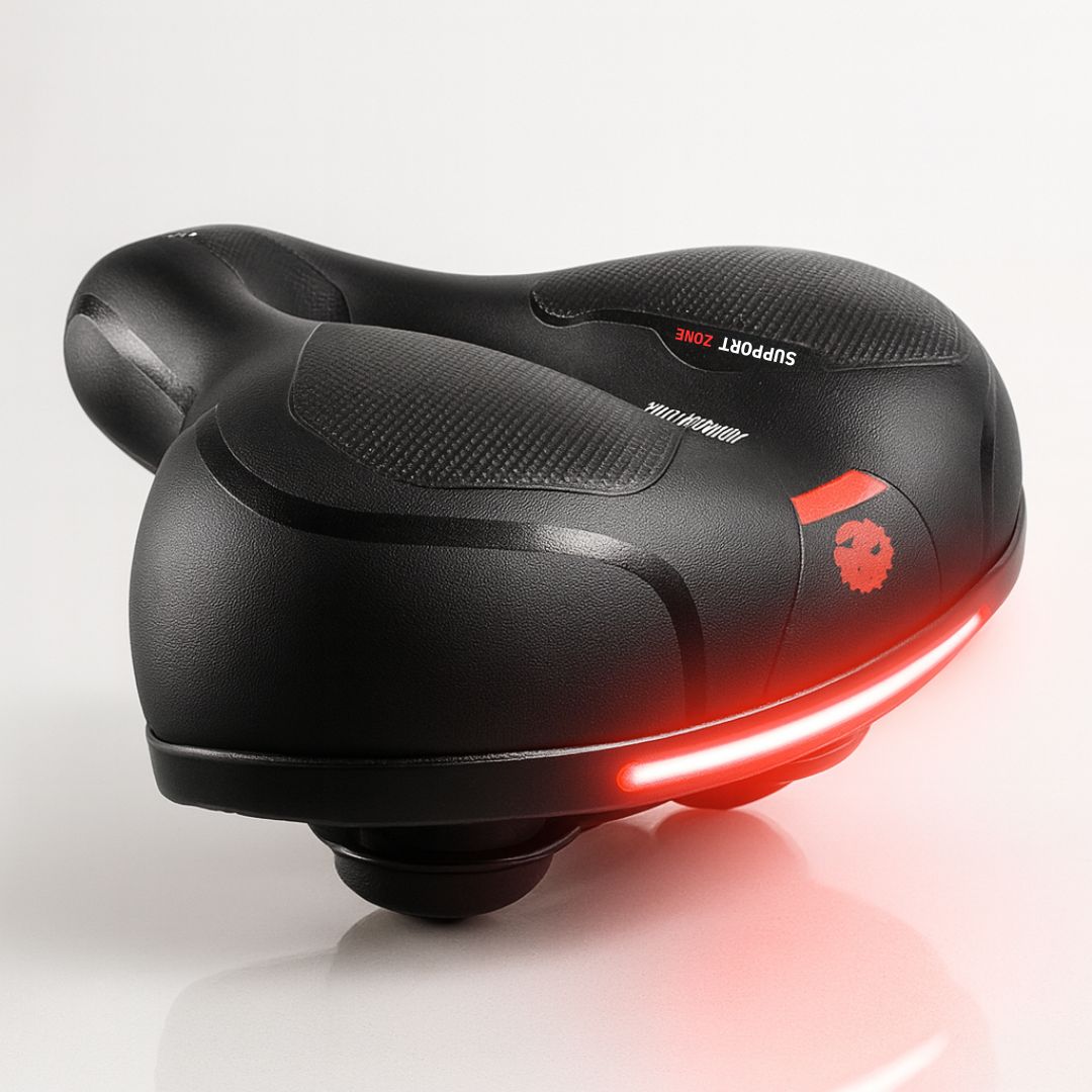 Comfortabel Fietszadel met Reflector – Ergonomisch Geveerd Waterdicht Design voor Dames en Heren Fietsen