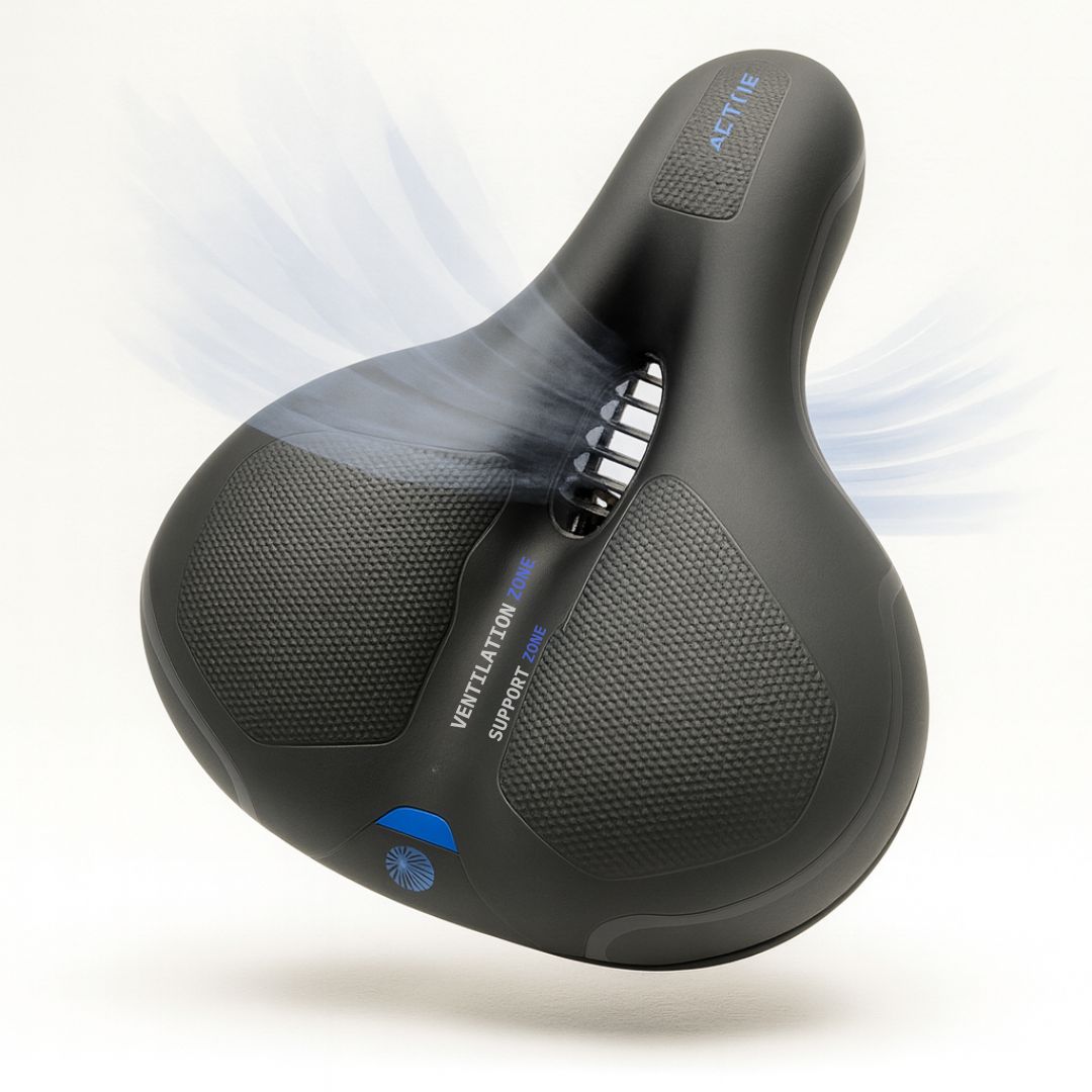 Comfortabel Fietszadel met Reflector – Ergonomisch Geveerd Waterdicht Design voor Dames en Heren Fietsen