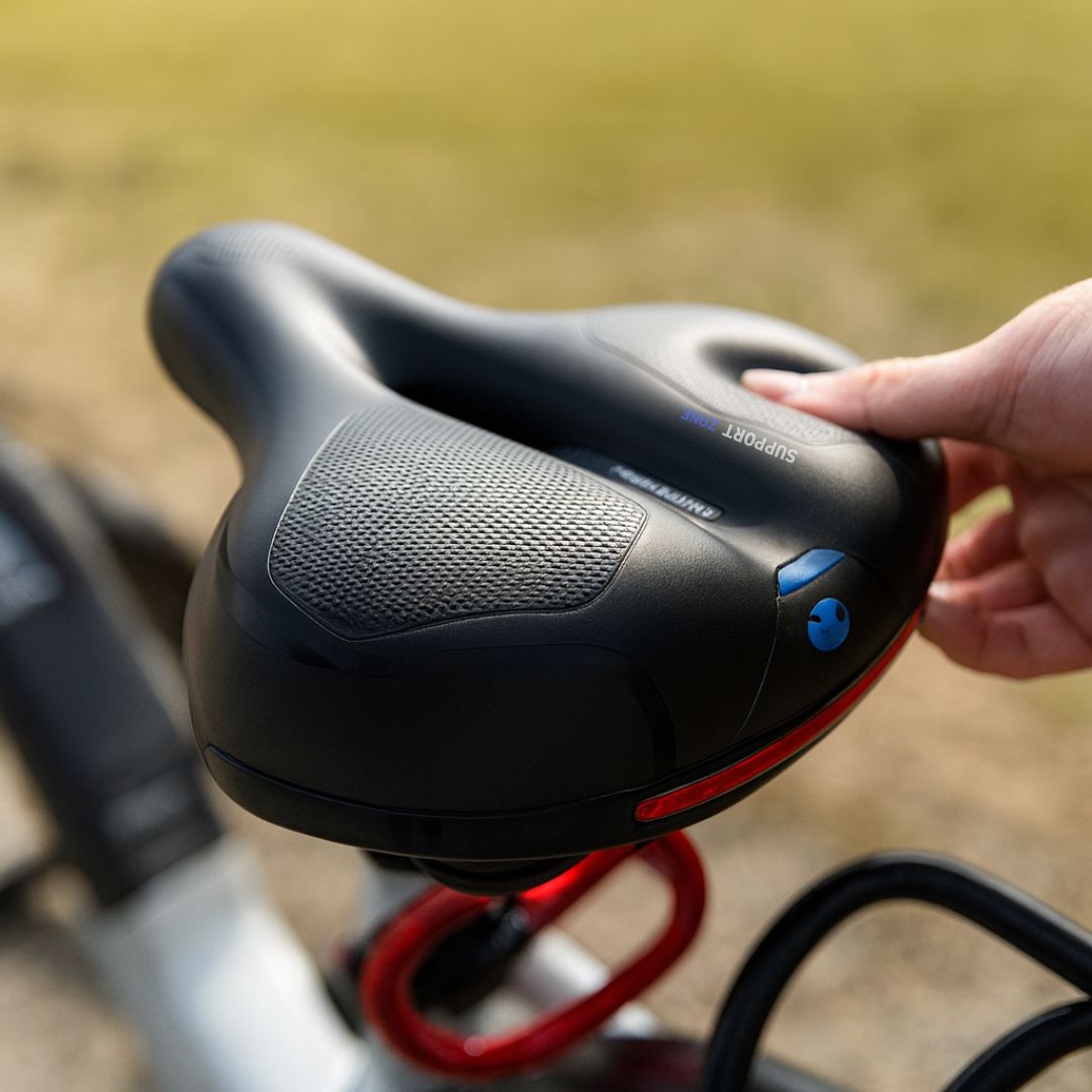 Comfortabel Fietszadel met Reflector – Ergonomisch Geveerd Waterdicht Design voor Dames en Heren Fietsen