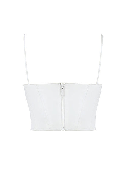 Witte Vrouwelijke Bustier Top Dunne Bandjes