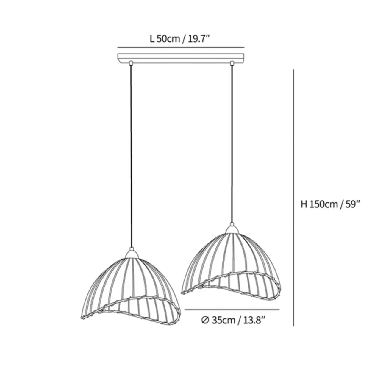 Hanglamp Wabi Sabi Hout En Witte Stoffen Kap Scandinavisch E27