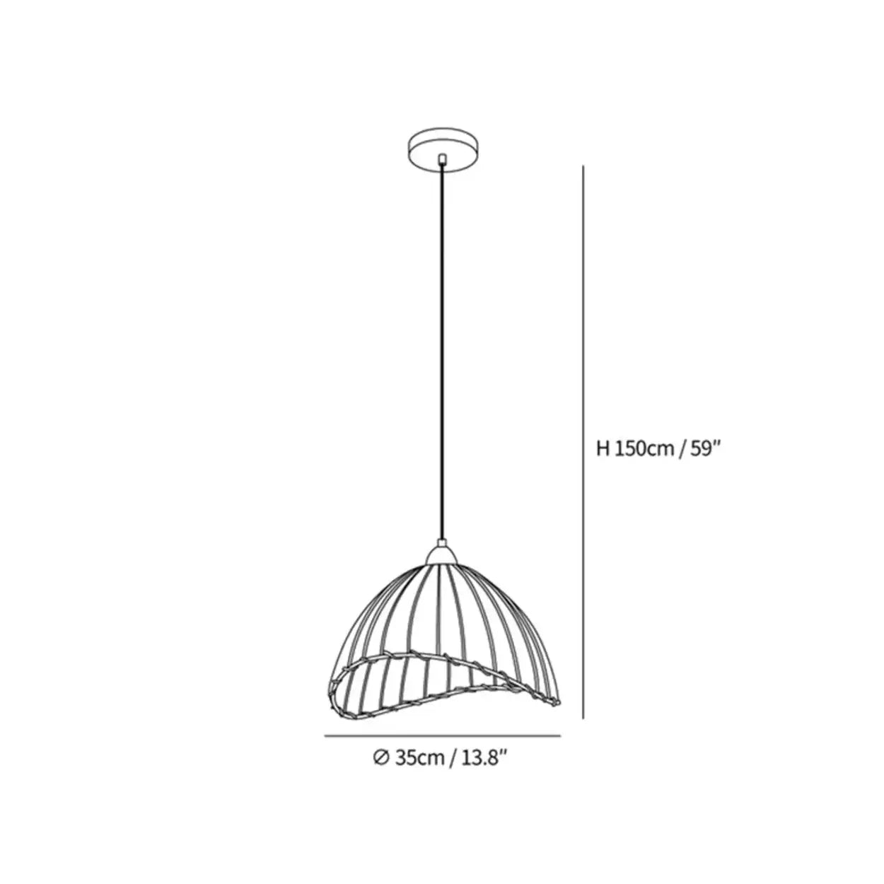 Hanglamp Wabi Sabi Hout En Witte Stoffen Kap Scandinavisch E27