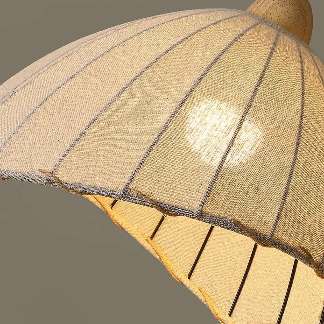 Hanglamp Wabi Sabi Hout En Witte Stoffen Kap Scandinavisch E27