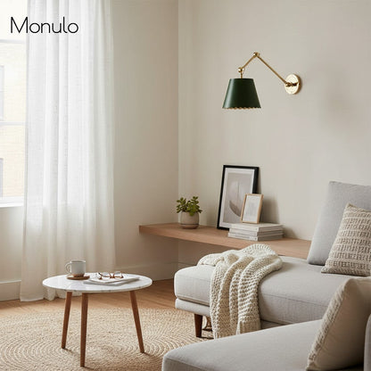 Wandlamp met Scalloped Shade – Modern Rustieke Verlichting voor Slaapkamer en Woonruimtes