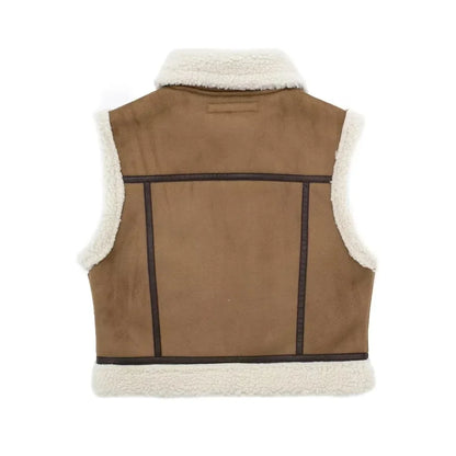 Dames Gilet Mouwloos Shearling Gevoerd Warm en Stijlvol