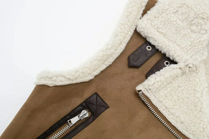 Dames Gilet Mouwloos Shearling Gevoerd Warm en Stijlvol