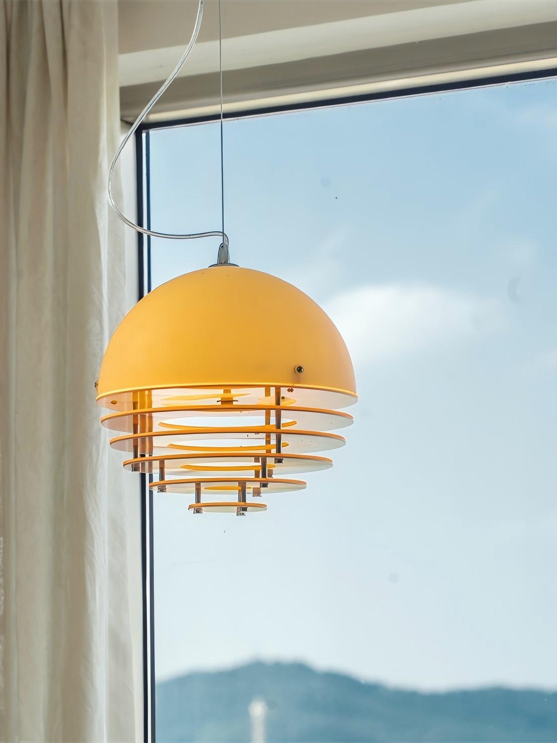 Stijlvolle Hanglamp Bauhaus Design Oranje-Wit Sfeerverlichting voor Moderne Interieurs