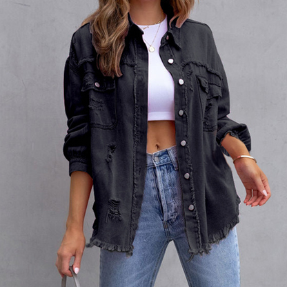 Dames Zwart Oversized Jack Casual Stijl