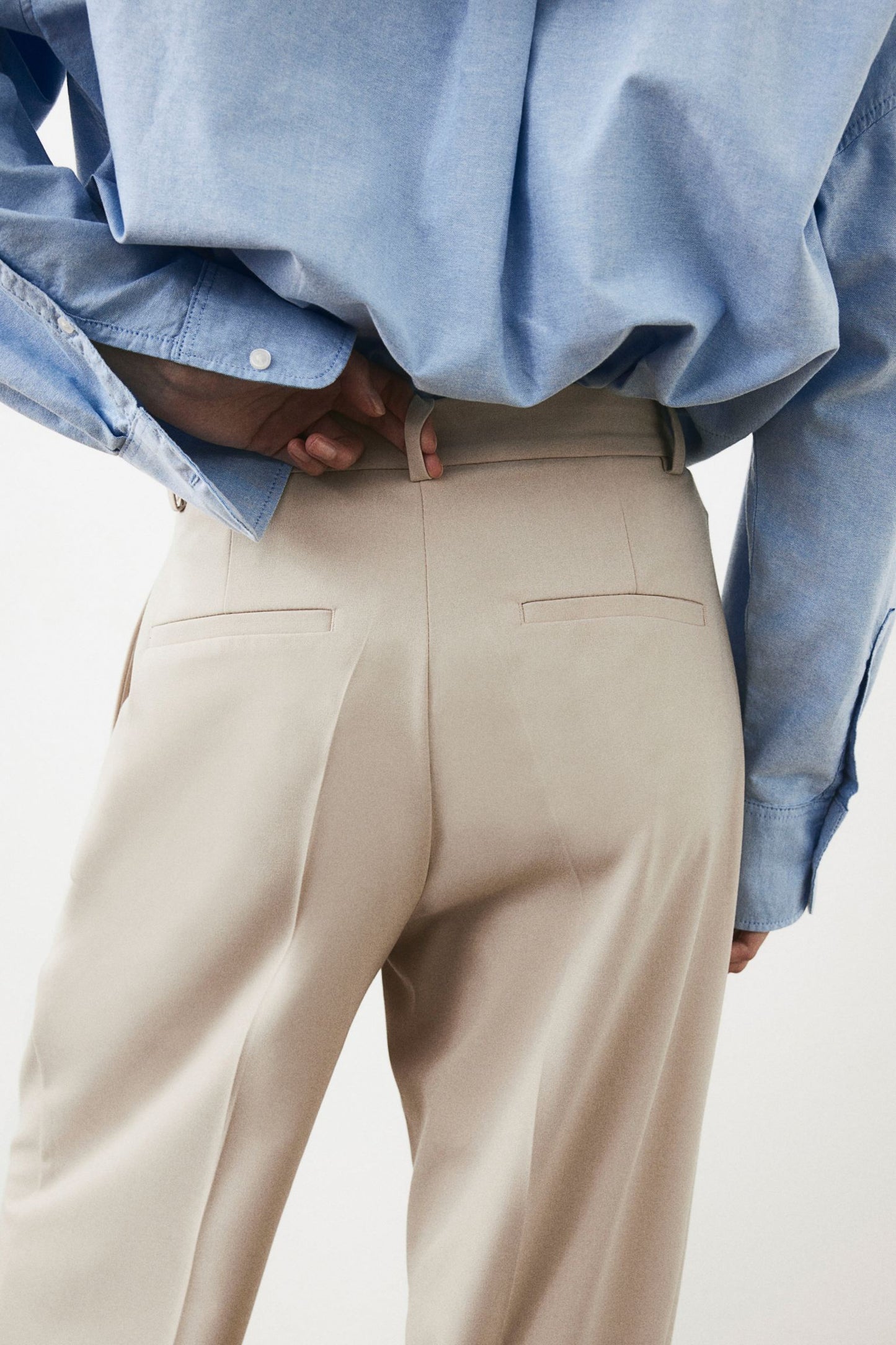 Dames Broek Wijd Model Rechte Pijp met Plooien