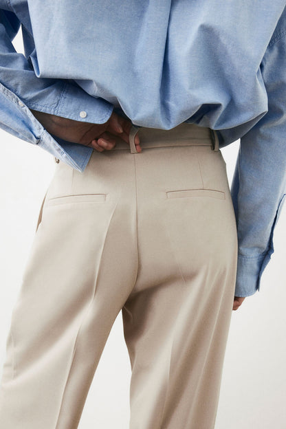 Dames Broek Wijd Model Rechte Pijp met Plooien