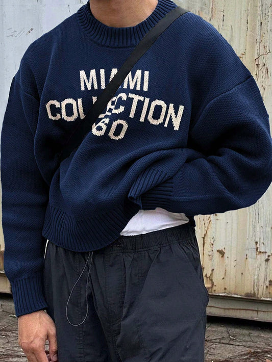 Heren Trui Ronde Hals Gebreid STREETWEAR Stijl - StudioMarella