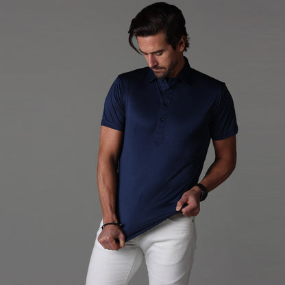 Mannen Poloshirt Korte Mouwen Rekbaar Slim Fit