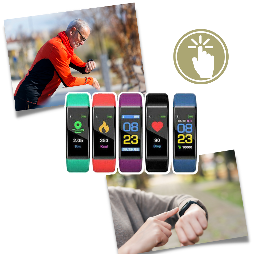 Digitaal Polshorloge met Hartslagmeter Stappenteller en Gezondheidstracking voor Senioren Actieve Levensstijl
