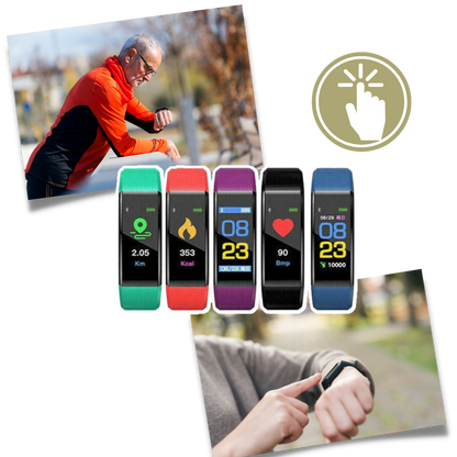 Digitaal Polshorloge met Hartslagmeter Stappenteller en Gezondheidstracking voor Senioren Actieve Levensstijl