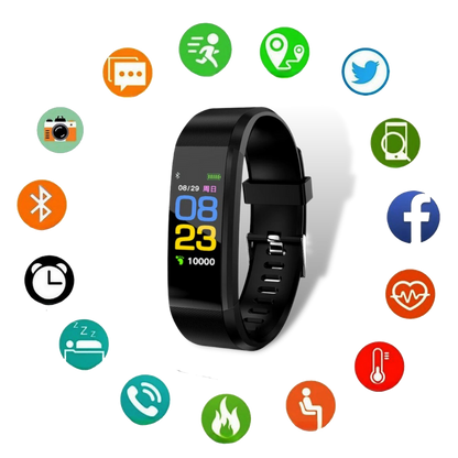 Digitaal Polshorloge met Hartslagmeter Stappenteller en Gezondheidstracking voor Senioren Actieve Levensstijl