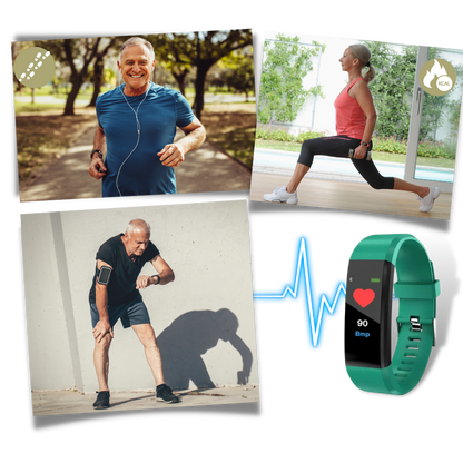 Digitaal Polshorloge met Hartslagmeter Stappenteller en Gezondheidstracking voor Senioren Actieve Levensstijl