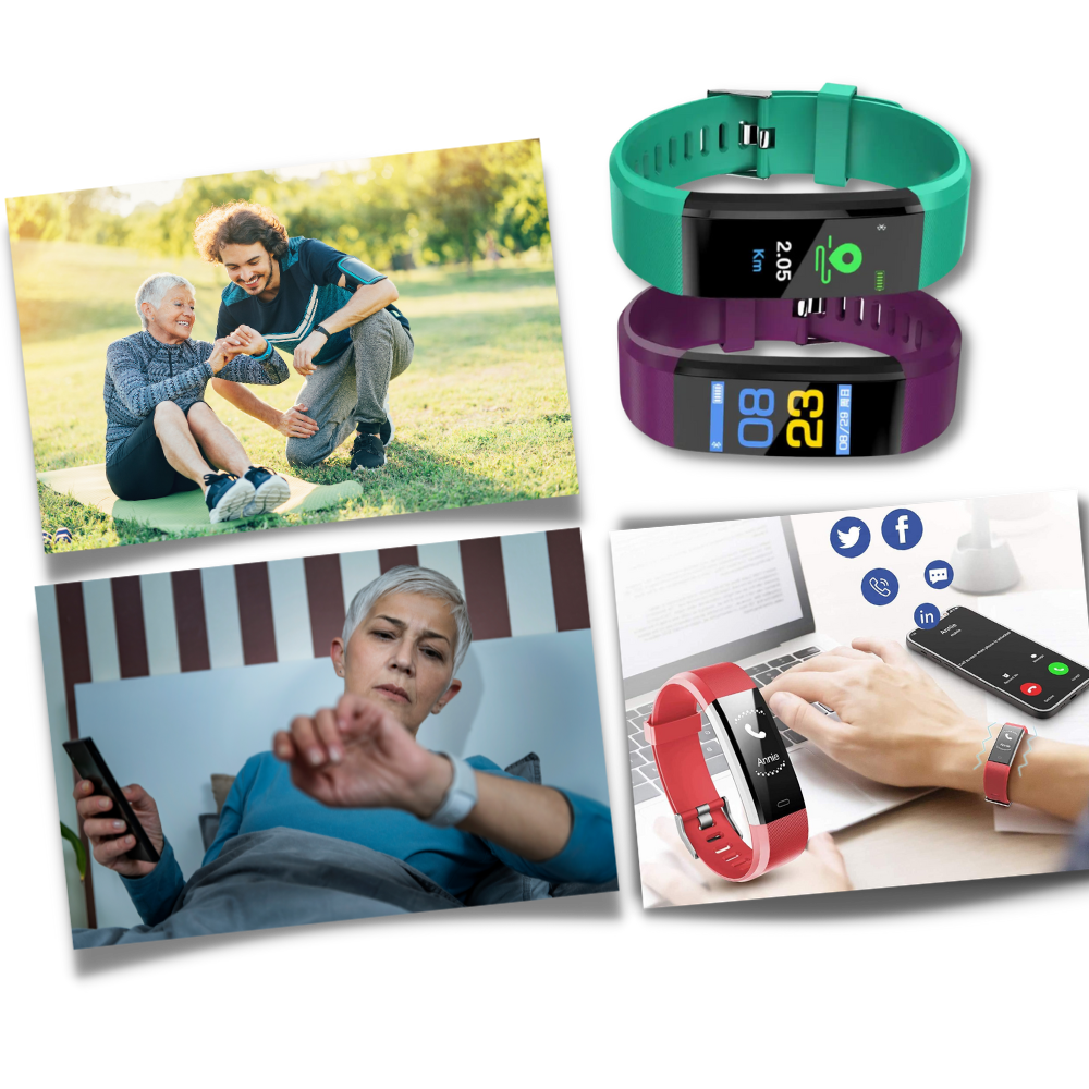 Digitaal Polshorloge met Hartslagmeter Stappenteller en Gezondheidstracking voor Senioren Actieve Levensstijl