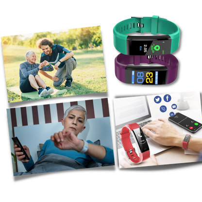 Digitaal Polshorloge met Hartslagmeter Stappenteller en Gezondheidstracking voor Senioren Actieve Levensstijl