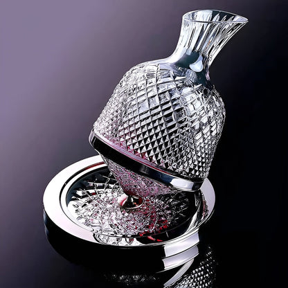Wijnkaraf Kristalglas 1500ml 360° Draaibaar Transparant Decanteerkaraf Wijn Water Tafel Cadeau Diner