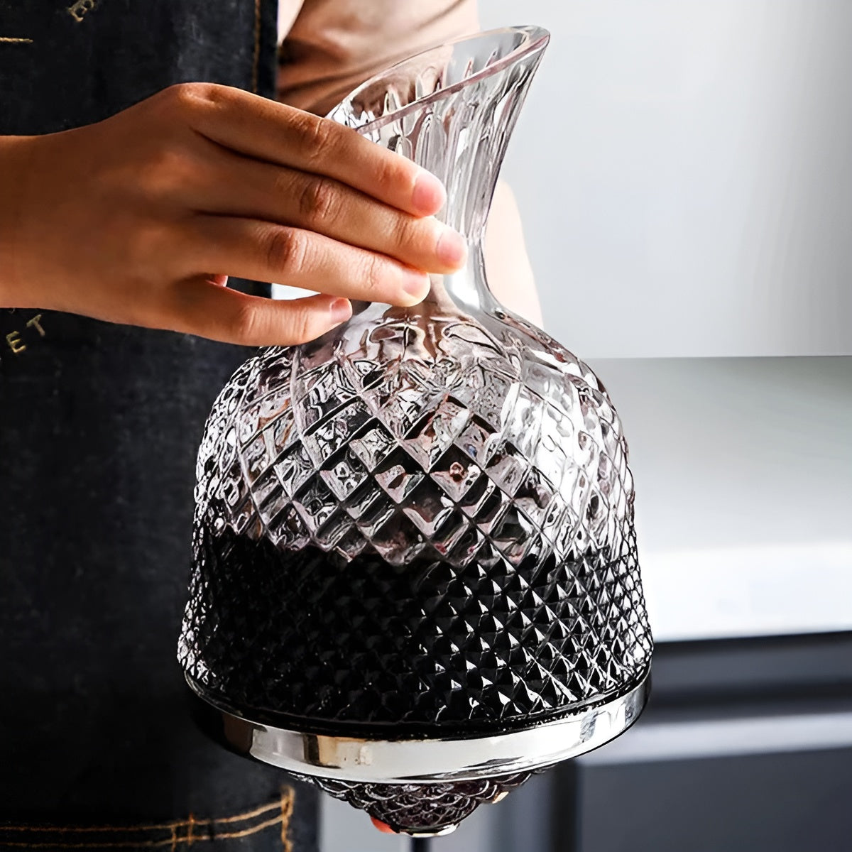 Wijnkaraf Kristalglas 1500ml 360° Draaibaar Transparant Decanteerkaraf Wijn Water Tafel Cadeau Diner
