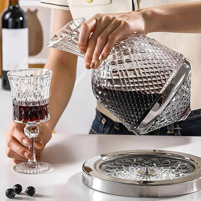 Wijnkaraf Kristalglas 1500ml 360° Draaibaar Transparant Decanteerkaraf Wijn Water Tafel Cadeau Diner
