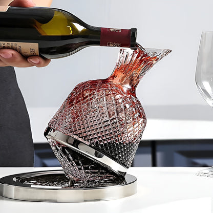 Wijnkaraf Kristalglas 1500ml 360° Draaibaar Transparant Decanteerkaraf Wijn Water Tafel Cadeau Diner