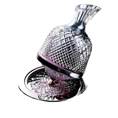 Wijnkaraf Kristalglas 1500ml 360° Draaibaar Transparant Decanteerkaraf Wijn Water Tafel Cadeau Diner