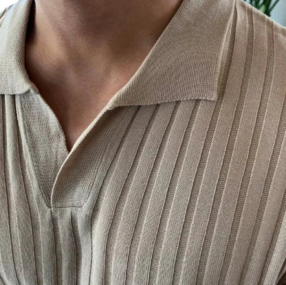 Mannen Poloshirt Korte Mouwen Geribd Casual