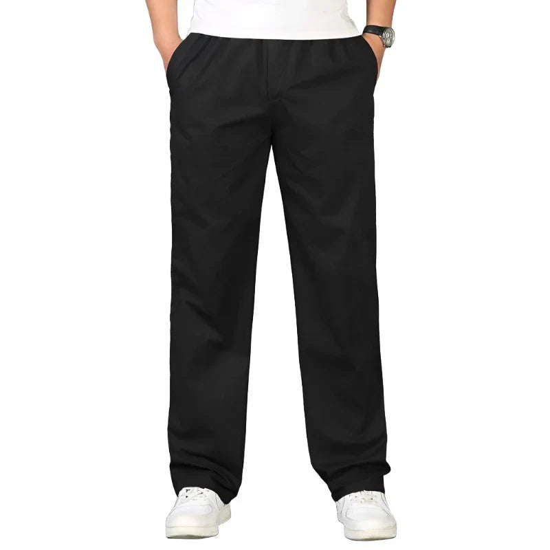 Serran | Katoenen pantalon in de kleur Zwart voor heren in Formal stijl geschikt voor alle seizoenen.