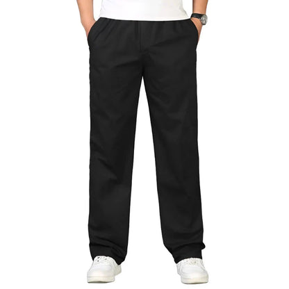 Serran | Katoenen pantalon in de kleur Zwart voor heren in Formal stijl geschikt voor alle seizoenen.