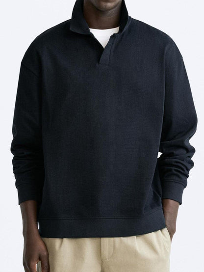 Beige Pullover met Polokraag voor Elegante Look