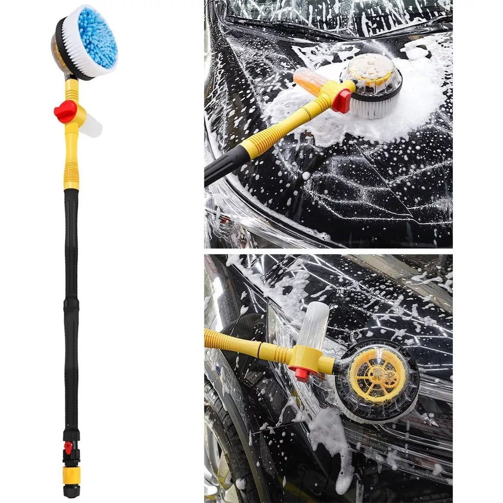 360° Roterende Autowasset met Telescopische Steel en Microfiber Washandschoen | Professionele Auto Schoonmaakborstel voor Buiten