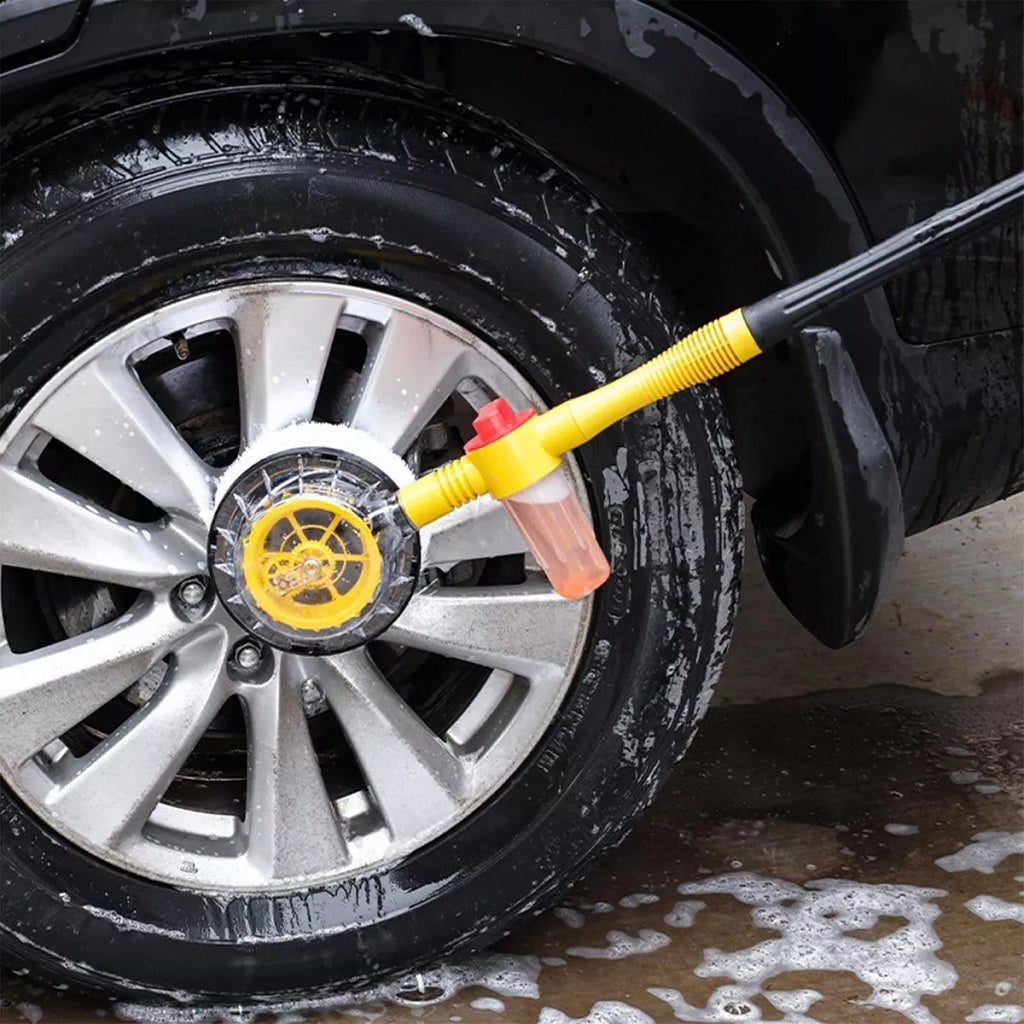 360° Roterende Autowasset met Telescopische Steel en Microfiber Washandschoen | Professionele Auto Schoonmaakborstel voor Buiten