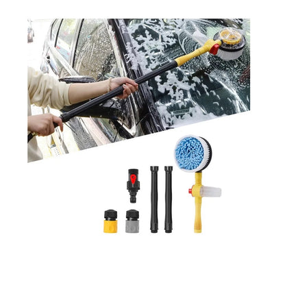 360° Roterende Autowasset met Telescopische Steel en Microfiber Washandschoen | Professionele Auto Schoonmaakborstel voor Buiten