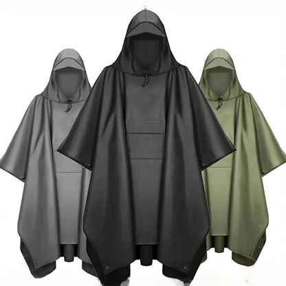 Waterdichte Regenponcho met Capuchon – 3-in-1 Outdoor Bescherming voor Wandelen Kamperen Tuin