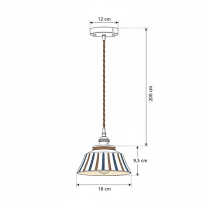 Keramiek Hanglamp Handgeschilderd Koper Blauw Naturel E27 Woonkamer Eetkamer Japandi Retro Scandinavisch