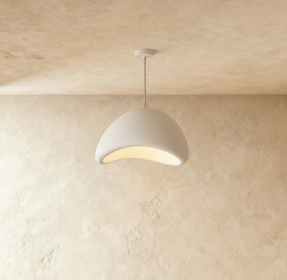 Japanse Minimalistische Hanglamp Met Organische Vorm En Zachte Sfeerverlichting