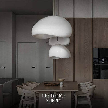 Japanse Minimalistische Hanglamp Met Organische Vorm En Zachte Sfeerverlichting