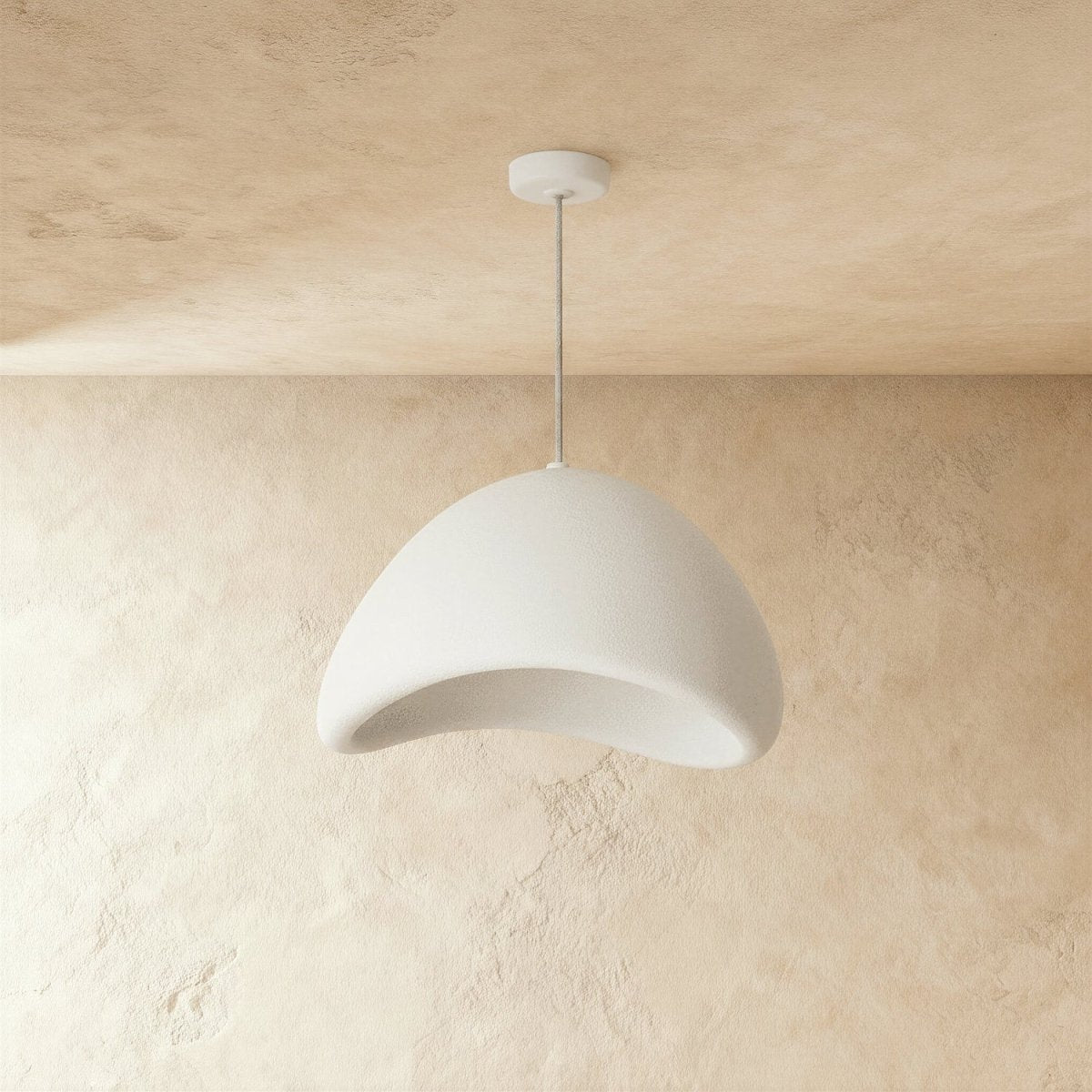 Japanse Minimalistische Hanglamp Met Organische Vorm En Zachte Sfeerverlichting
