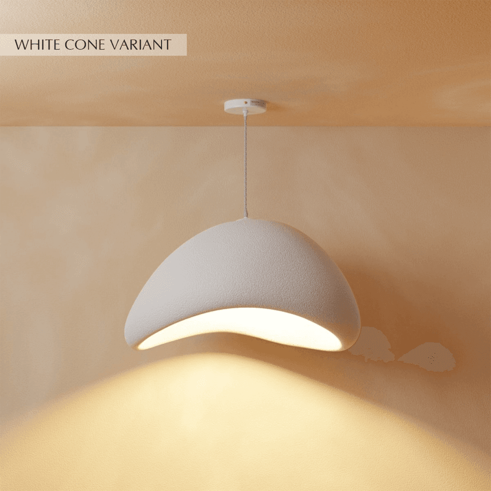 Japanse Minimalistische Hanglamp Met Organische Vorm En Zachte Sfeerverlichting