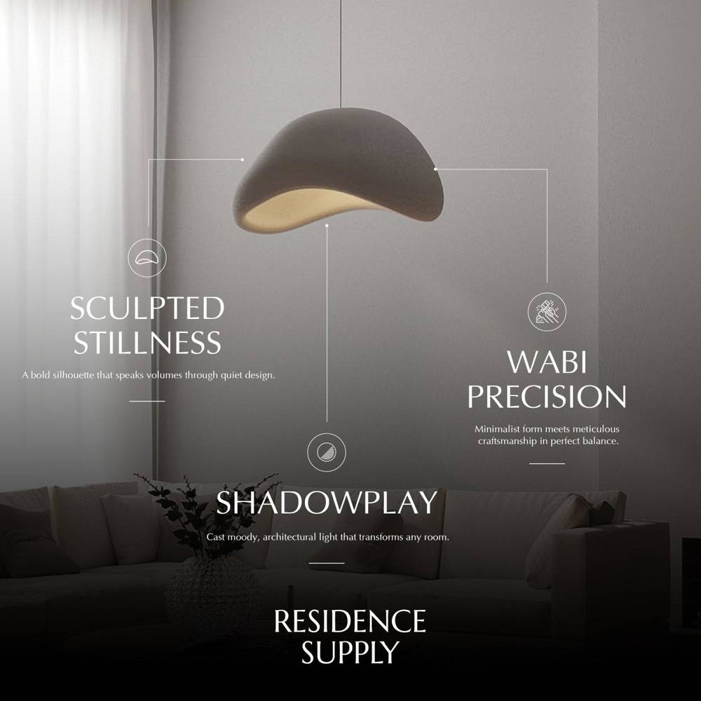Japanse Minimalistische Hanglamp Met Organische Vorm En Zachte Sfeerverlichting